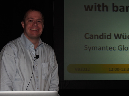 Candid Wüest speaking at VB2012 in Dallas