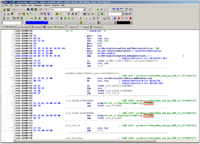The rootkit routine of W32/Fanbot.A worm is able to work under Windows 2000 and XP, as it knows all the correct offsets of several kernel structures