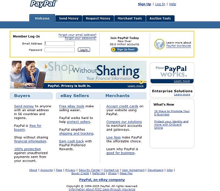 The genuine www.paypal.com.