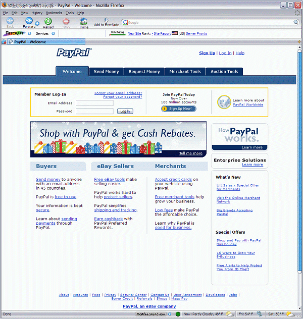 ‘Phishy’ PayPal website.