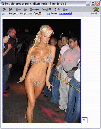 Paris Hilton WMF email screenshot.