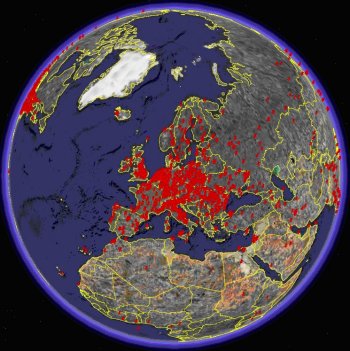 Location of infected IP addresses.