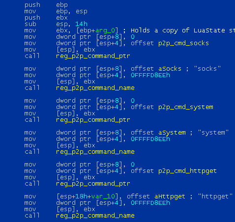 All the botnet commands are LUA-registered functions.