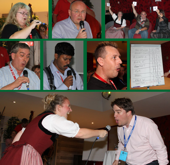 VB delegates show off their yodelling skills while the judging panel keep smiling through the pain.