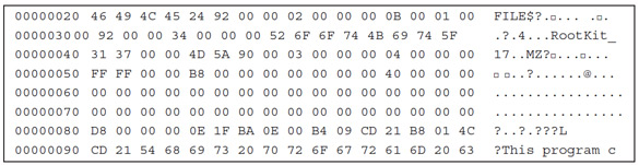 Clear FILE data block – rootkit installer (partial).