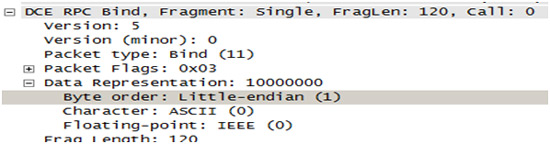Endianness in the DCE header.