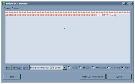 Sample HTTP request which leads to a buffer overflow.