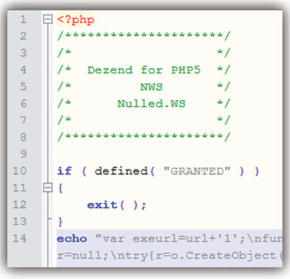 Colour coding in Notepad ++ helps the analyst.