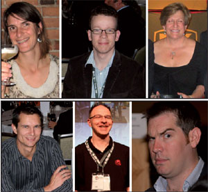 Clockwise from top left: Helen Martin, Martijn Grooten, Allison Sketchley, John Hawes, Simon Bates, Paul Hettler.
