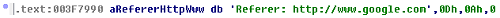 Spoofed HTTP referrer.