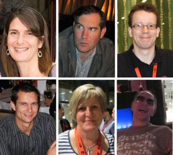 Clockwise from top left: Helen Martin, John Hawes, Martijn Grooten, Simon Bates, Allison Sketchley, Paul Hettler.
