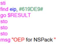 OllyScript used to locate the OEP for NSPack.