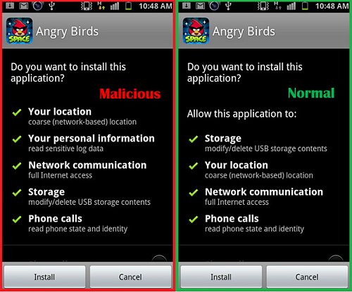 KungFu permissions and normal app permissions.