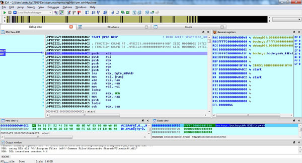 Breakpoint hit at the entry point.