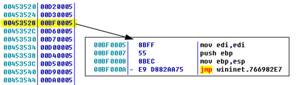 Restoring addresses array.