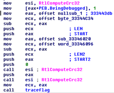 Memory CRC calculation.