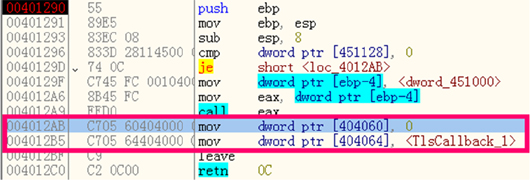 Modify TLS callback table in TlsCallback_0.