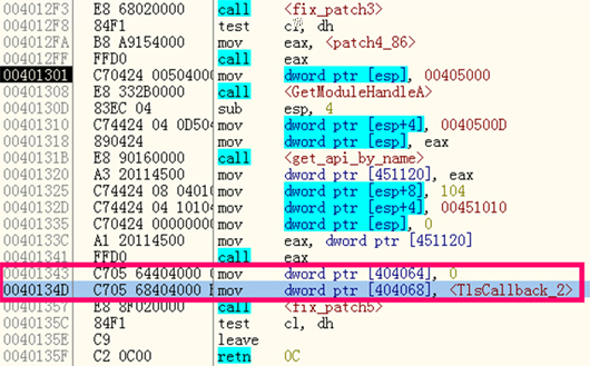 Modify TLS callback table in TlsCallback_1.