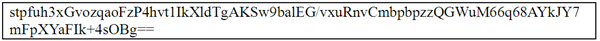 String after base64 encryption.