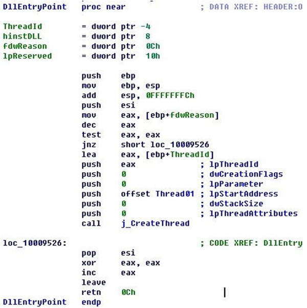 The module entry point only creates one thread.