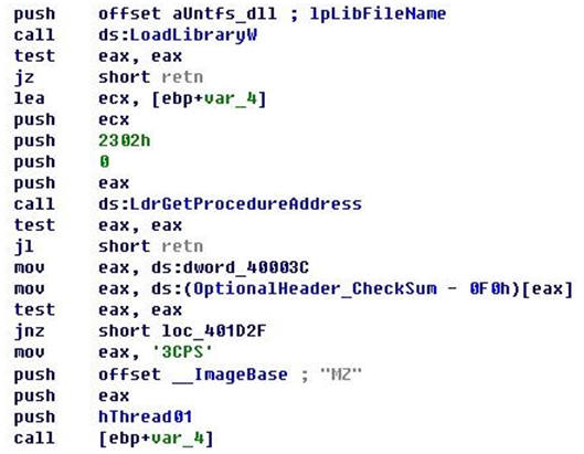 Load DLL and API by ordinal 2302h then call it.