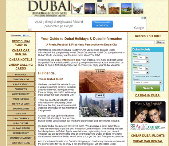 Dubai promotion website being advertised through malicious techniques.