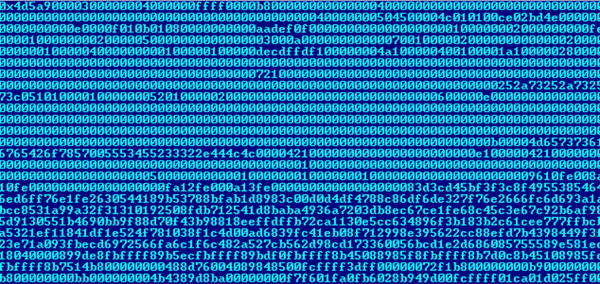 Payload executable stored in ASCII representation.