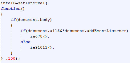 Distinguishing between current and early versions of IE.