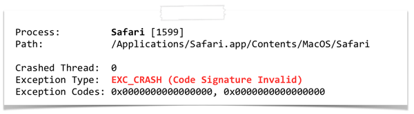 OS X loader terminating a modified signed application.