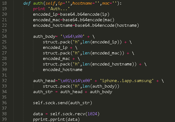 Authentication packet sending routine (hijack_remote.py).