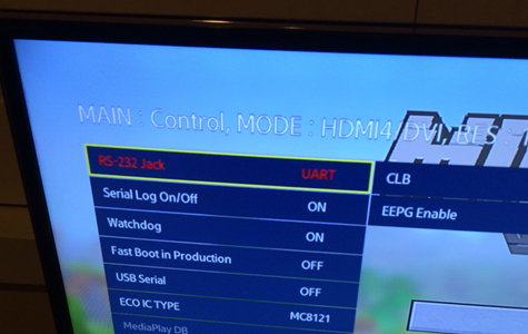 RS-232 jack is UART mode by default.