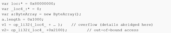 The exploit code snippet for CVE-2014-0497.
