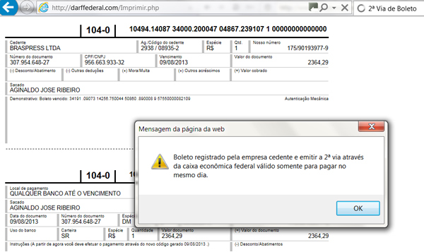 Of course, the boleto that is generated has the same value and due date as you indicated, but the ID field number contains new data.