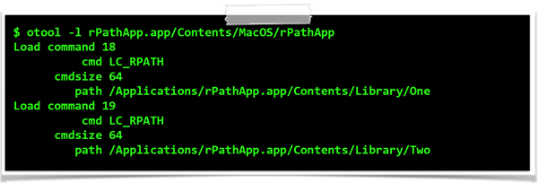 The embedded run-path search paths (directories).