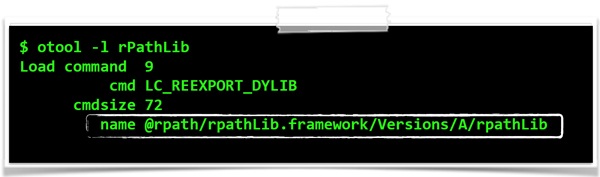 Embedded LC_REEXPORT_DYLIB load command.