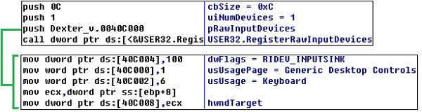 Calling RegisterRawInputDevices with the RIDEV_INPUTSINK flag set.