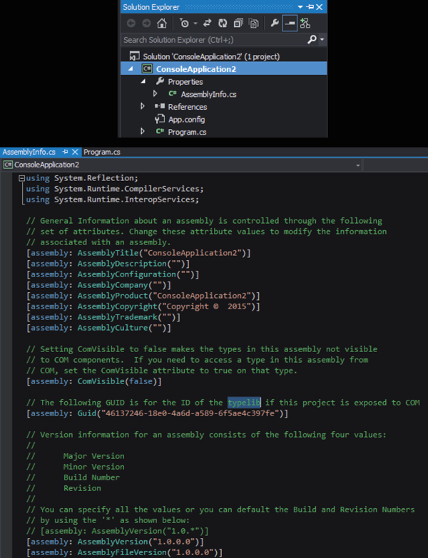 The TypeLib ID is stored in Properties/AssemblyInfo.cs.