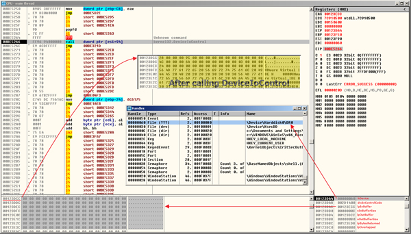 Sending IO control code.