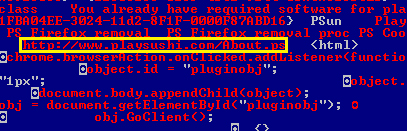 Sample slice of an adware binary view.