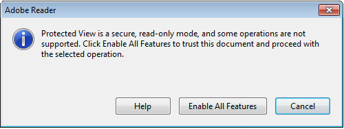 Alert in Adobe Reader